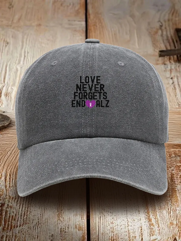 Love Never Forgets End Alz Baseball Cap