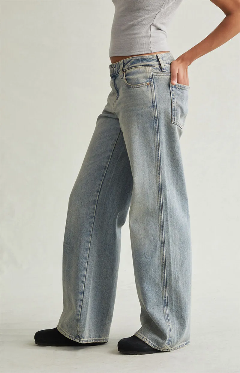PacSun Casey Low Rise Baggy Jeans Medium Indigo Tint