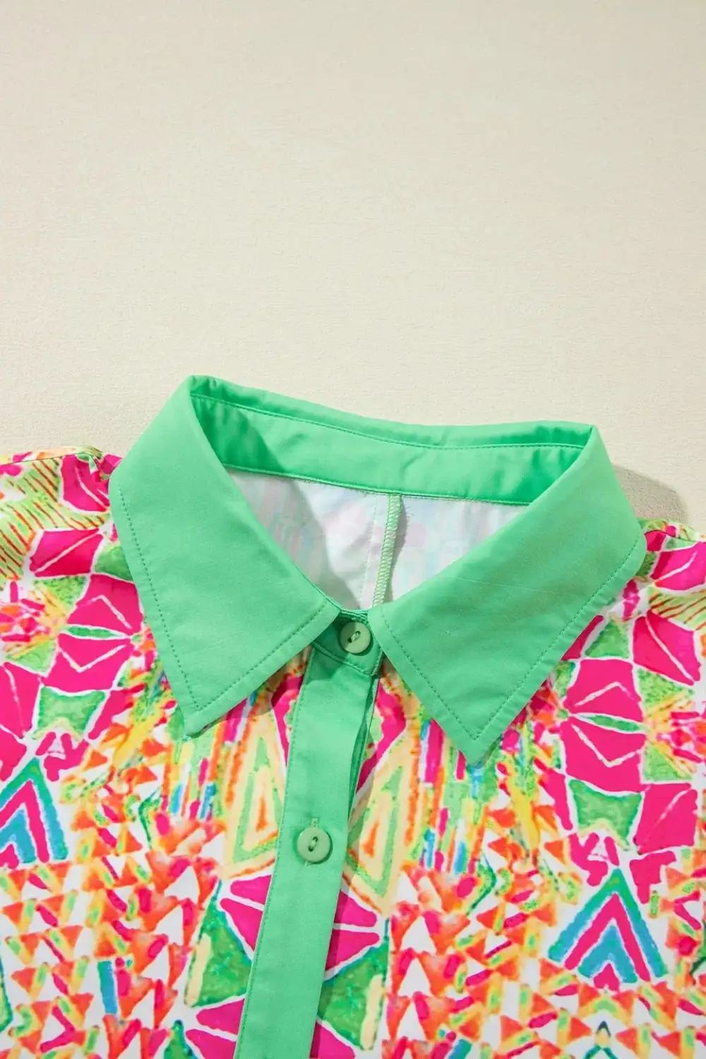 Button Front Printed Dress