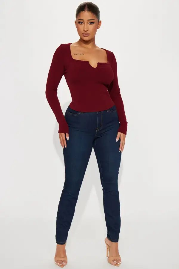 Eileen Scoop Neck Top - Wine