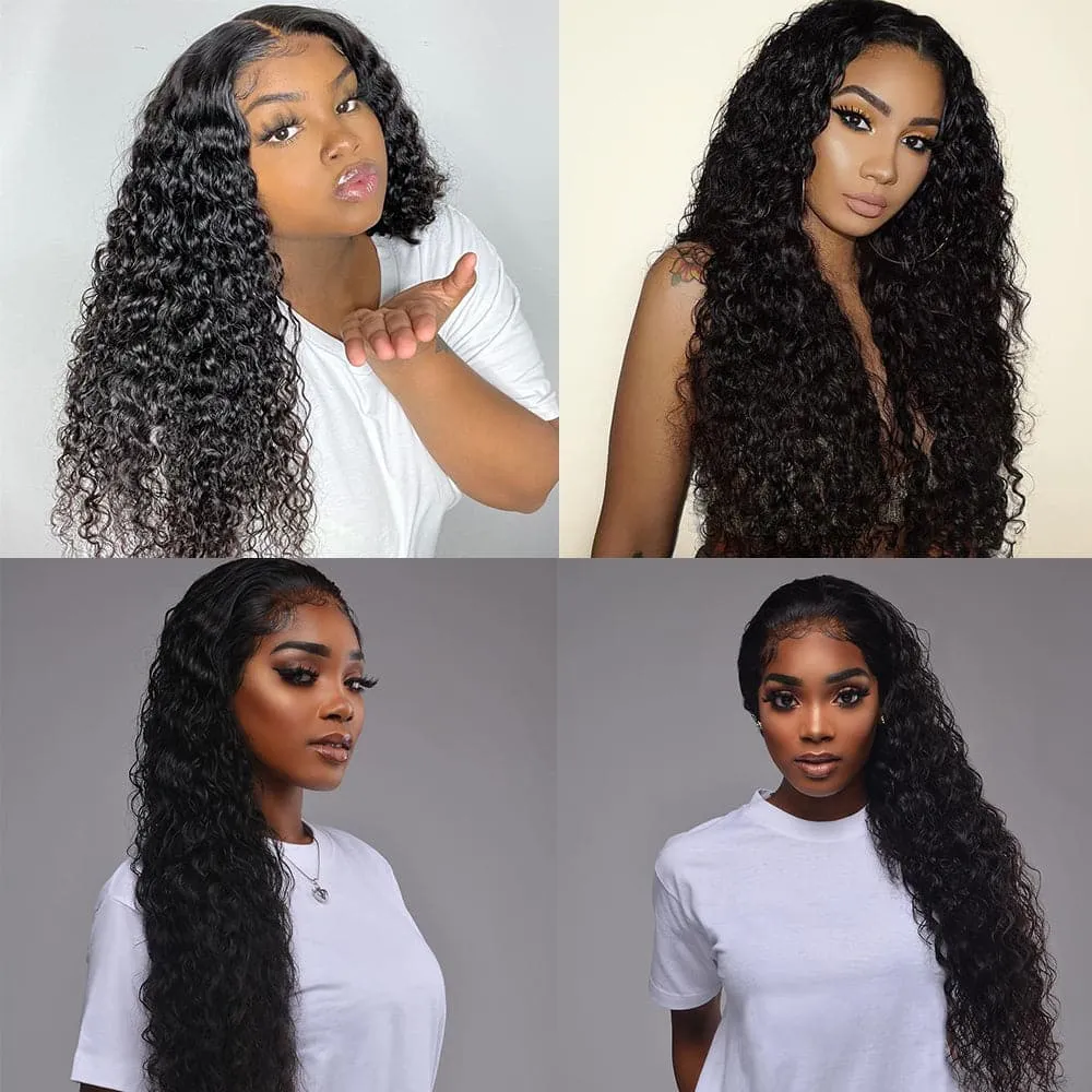 Sterly Hair Water Wave 3 Bundles Virgin Human Hair With 4×4 Lace Closure