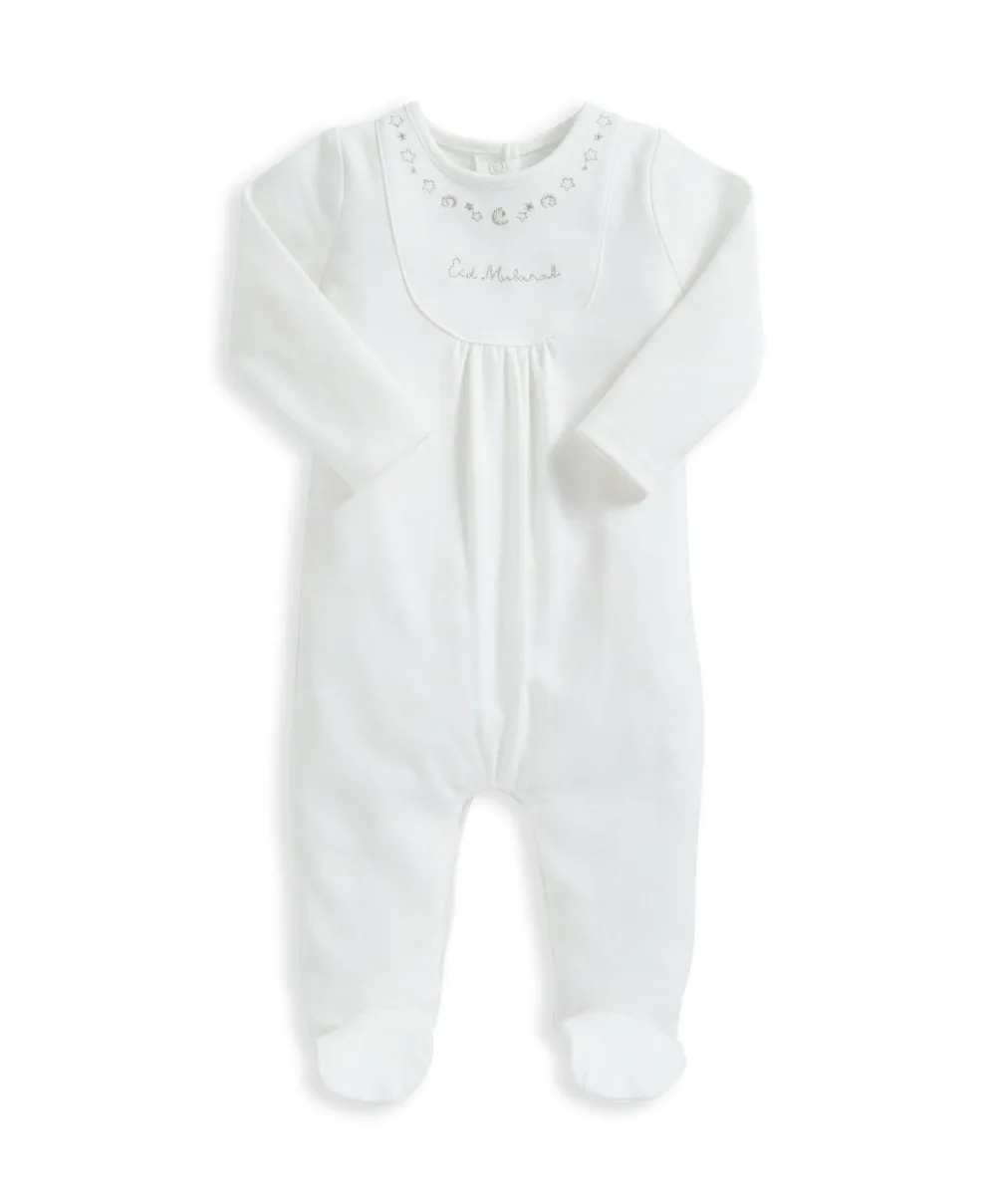 Eid Embroidered Sleepsuit - Cream