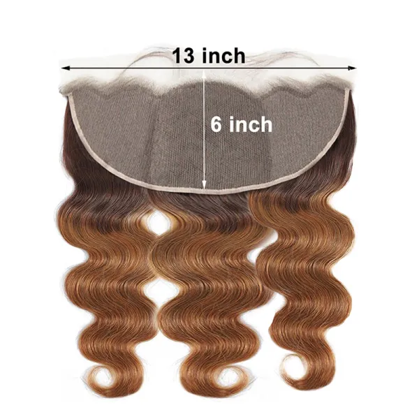 Sterly T4/30 Colored Ombre Body Wave Human Hair Bundles With 13×6 Lace Frontal