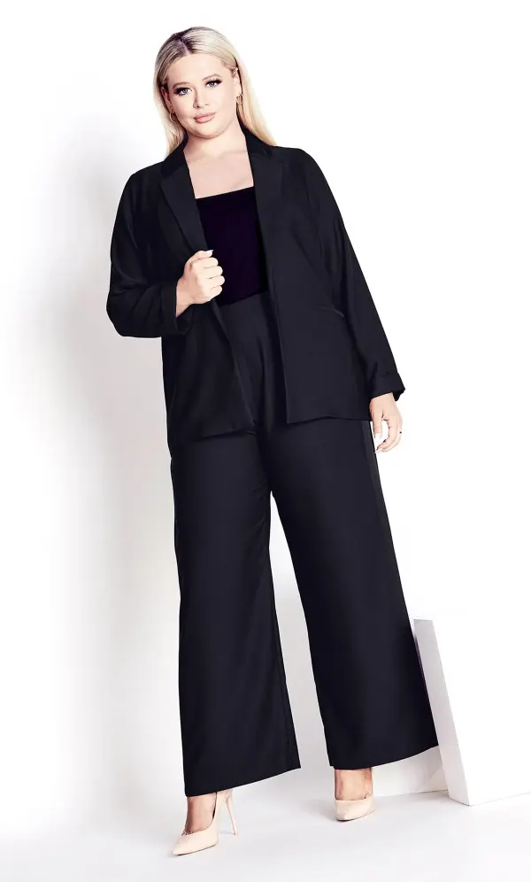 Evans  Black Satin Back Blazer