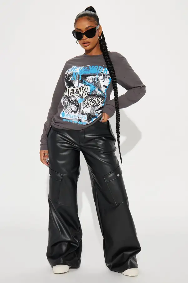 Anywhere In New York Long Sleeve Tee - Grey