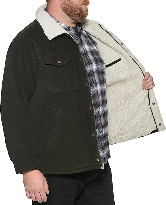 Men's Corduroy Sherpa Lined Trucker Jacket