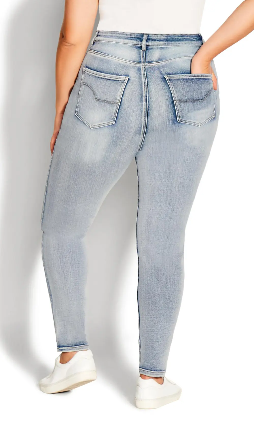 Evans Light Blue Wash Denim Slim Fit Jeans