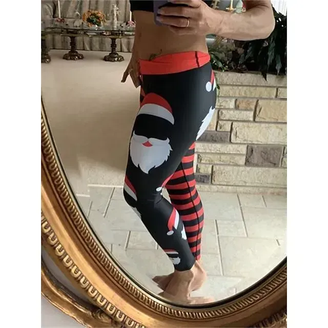 Santa Claus Leggings Jogger Pants Women's Christmas Christmas Christmas Eve Adults' Christmas New Year Eve Polyester Lycra Spandex Pants