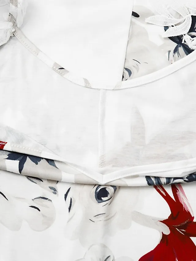 Women's Casual Dress Floral Dress Long Dress Maxi Dress Black White Blue Short Sleeve Floral Cold Shoulder Spring Summer V Neck Fashion Daily Vacation Weekend 2023 S M L XL XXL 3XL