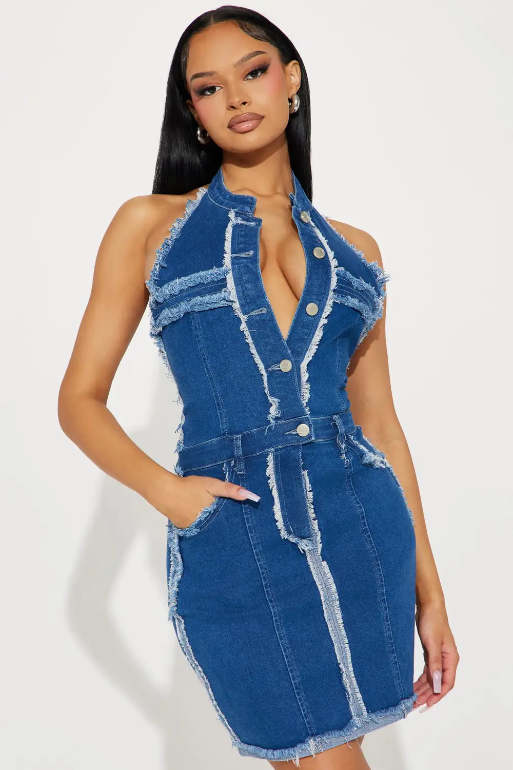 Paty Denim Mini Dress - Blue