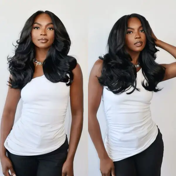 Glueless#1 Jet Black V Part Wig No Leave Out Beginner Friendly Upgrade U Part Wig