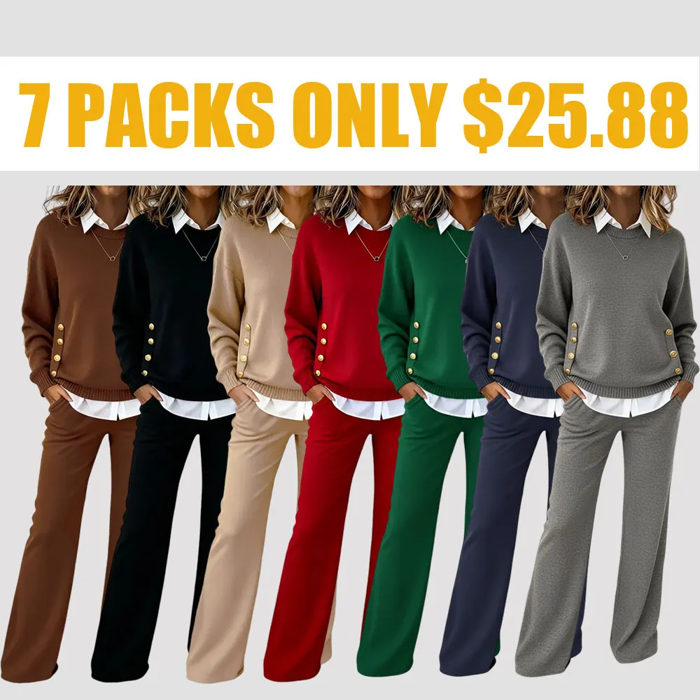 🔥Last Day 89% OFF🔥Women's Comfortable Pullover Sweater And Pants Two-piece Set