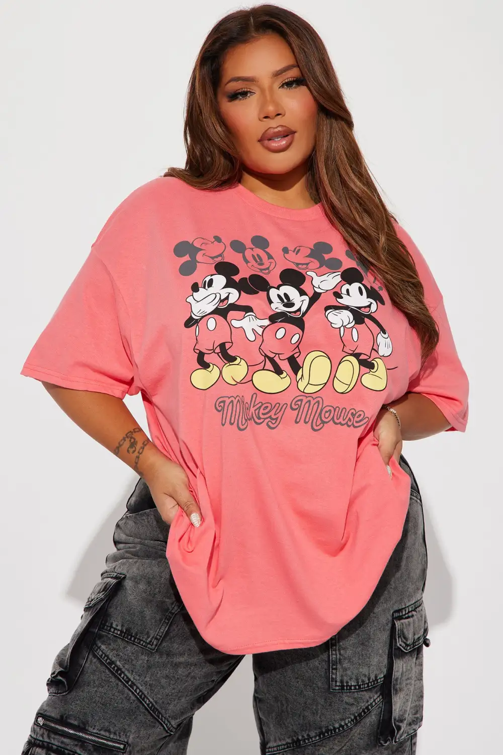 Strike A Pose Mickey Mouse Graphic Tshirt - Red