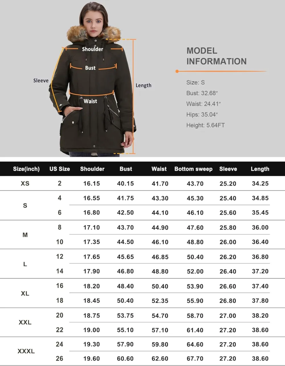 Women's Winter Coats Fleece Lined Parka Jacket Hooded Long Winter Warm Parka Coat with Pockets