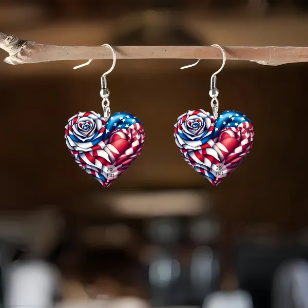 American Independence Day Art  Earrings