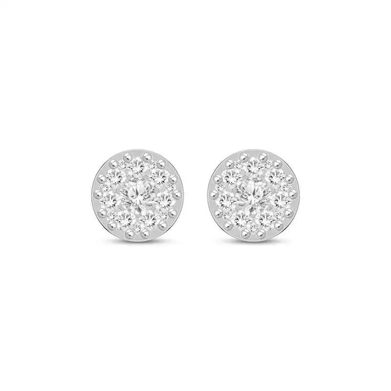 Men's Diamond Double Row Stud Earrings 1/2 ct tw Round-cut 10K Yellow Gold