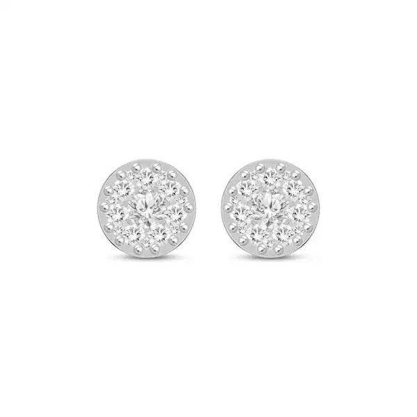 Men's Diamond Double Row Stud Earrings 1/2 ct tw Round-cut 10K Yellow Gold