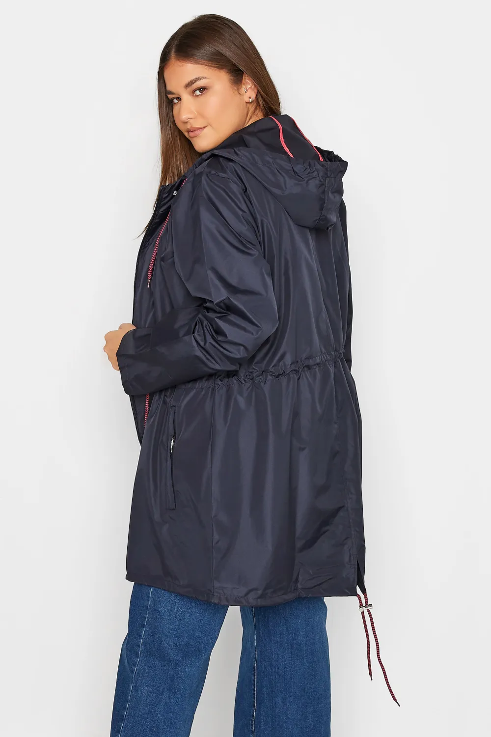 LTS Tall Black Dalmatian Print Pocket Parka