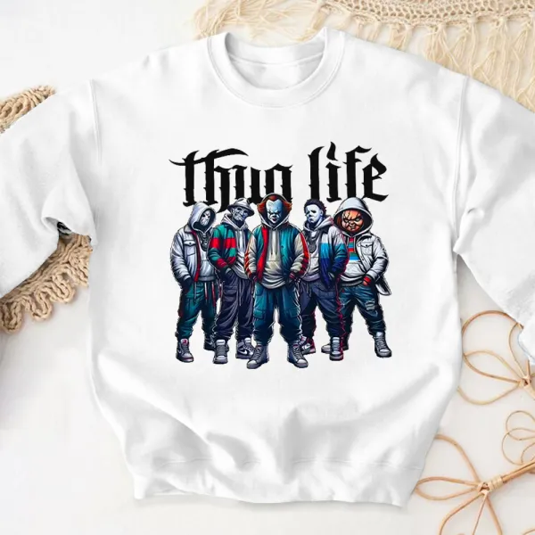 Thug Life Horror Colorful Sweater Long Sleeve Hoodie Of You