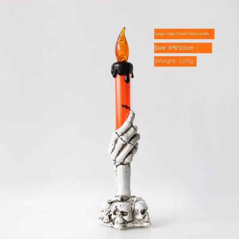 Halloween LED  Skeleton Holding Candle Light Party Haunted House Bar Home Decor Horror Props  Lantern Halloween  Decor  2023