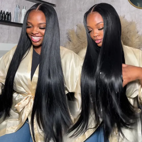 Affordable #1 Jet Black Straight Hair Wig 13x6 Lace Front Human Hair Wigs Sterly Hair