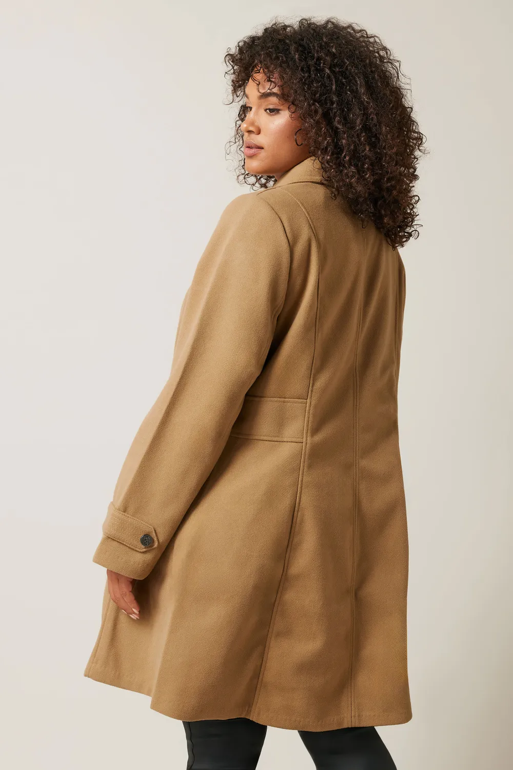 Evans Camel Tailored Mid Length Coat