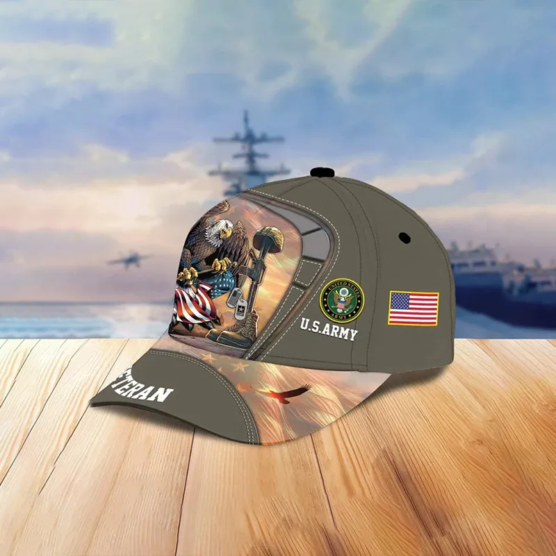 Unisex Casual Independence Day Us Army Print Cap