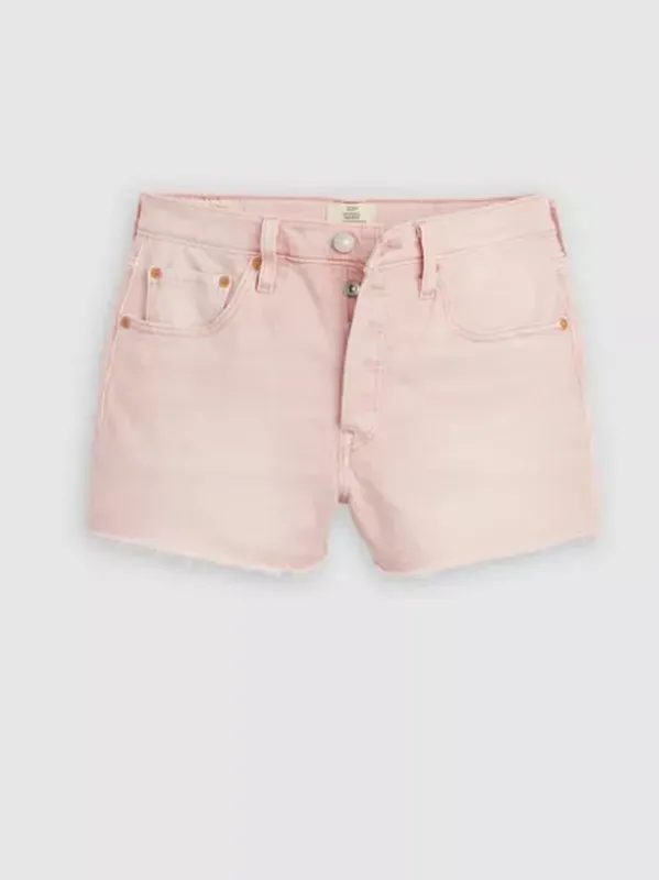 High Rise Frayed Denim Shorts