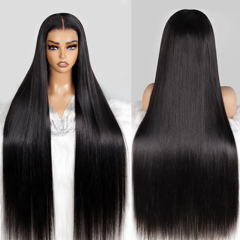 Super Double Drawn Bone Straight 13×6 Frontal Lace Wig Natural Raw Cuticle Aligned 250% Density