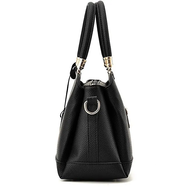 Women's Handbag Crossbody Bag Satchel Top Handle Bag PU Leather Daily Zipper Chain Solid Color Wine Black Pink