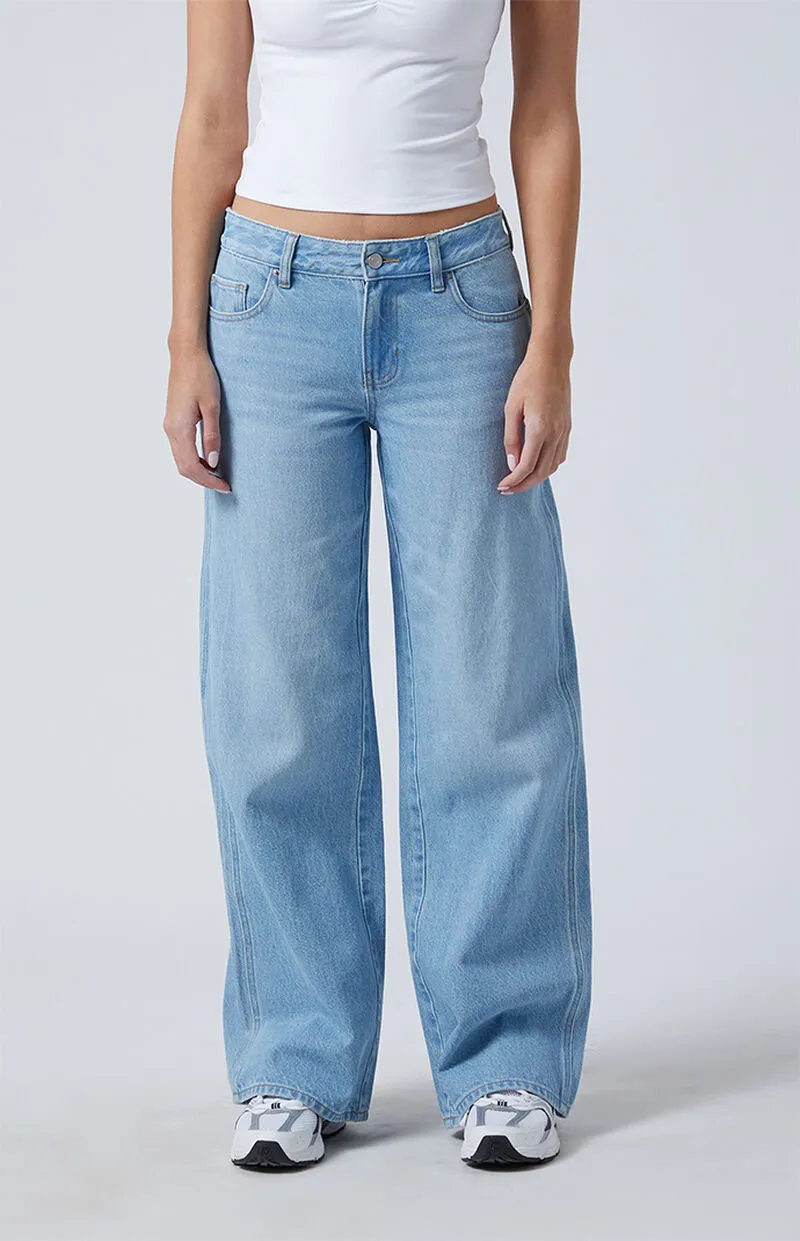 PacSun Casey Low Rise Baggy Jeans Light Indigo