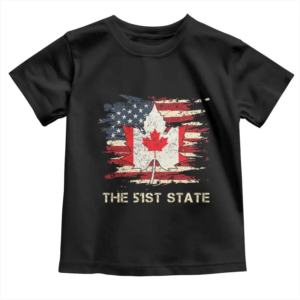 Canada The 51st State Toddler T Shirt Canadian Maple American Flag TS09