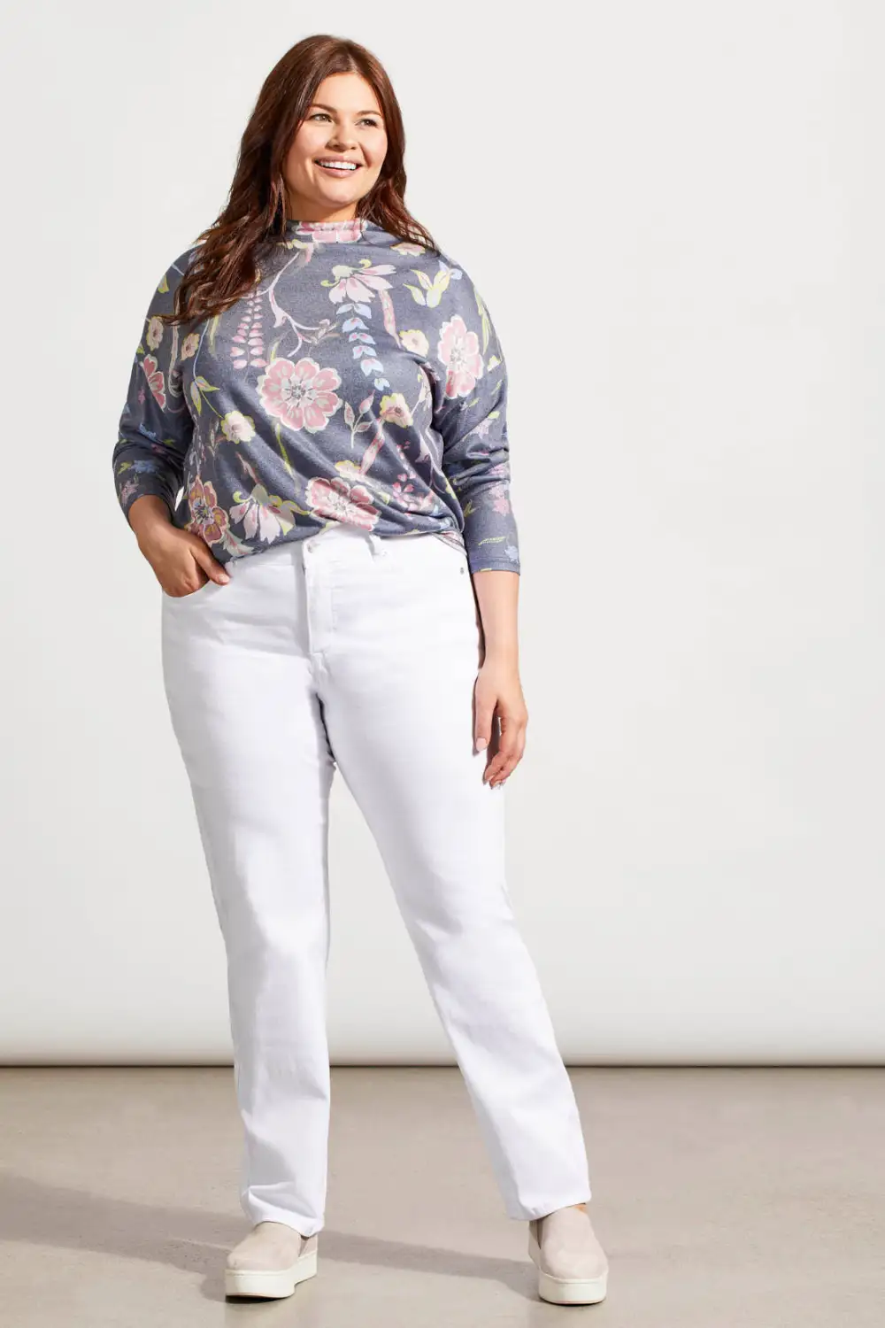 Sophia Curvy Straight Leg Jeans-White