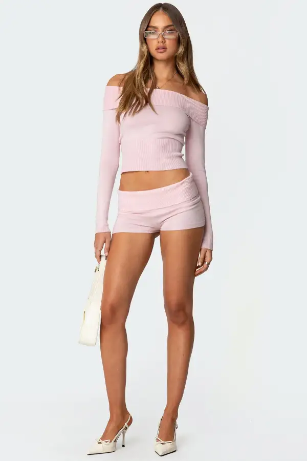 Jamie Fold Over Knit Top