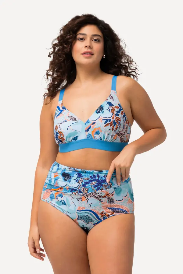 Bikini floraler Druck ohne Softcups High Waist
