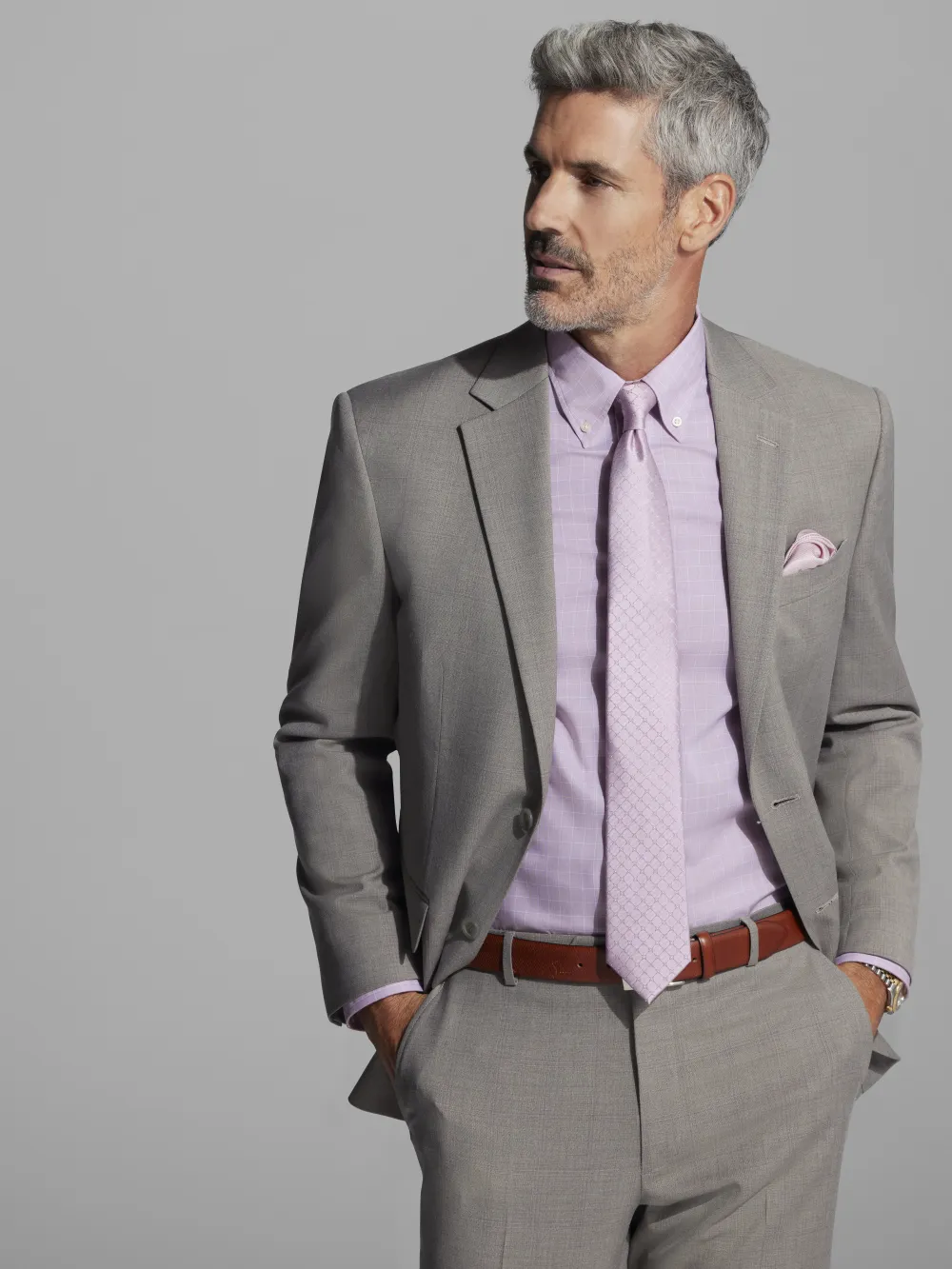 Pronto Uomo Modern Fit Windowpane Suit