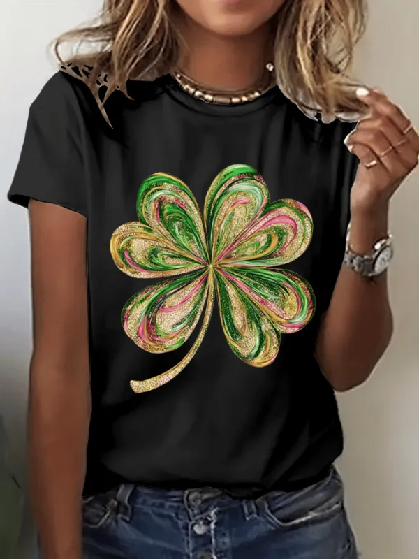 Women's St. Patrick's Day Print Crew Neck T-Shirt
