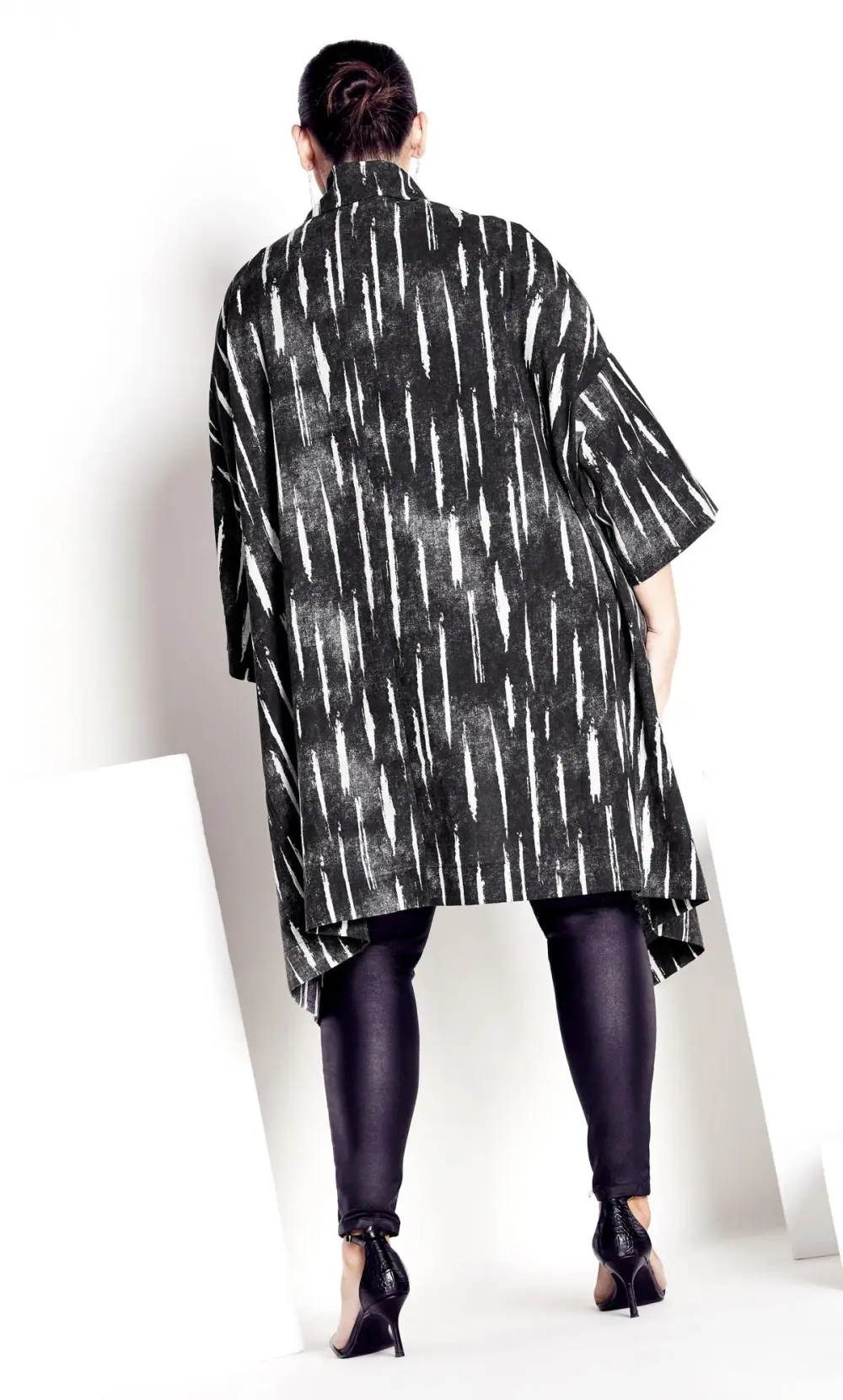 Evans Black Stripe Cape Jacket