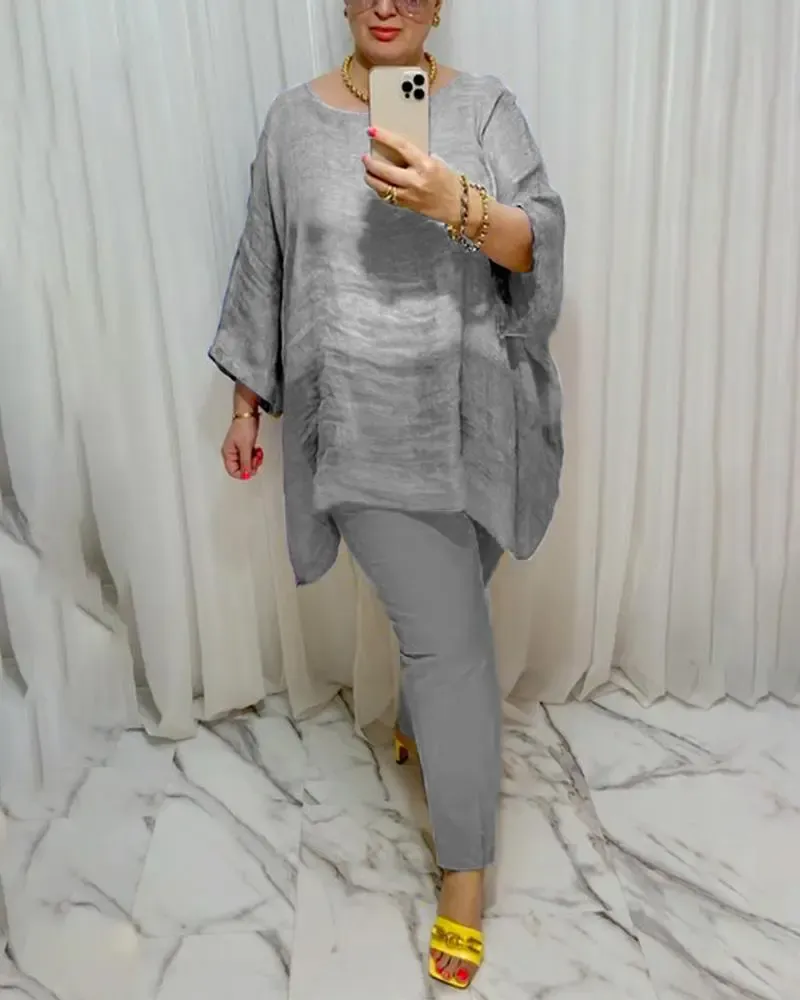 Casual Simple Color Two Piece Suit