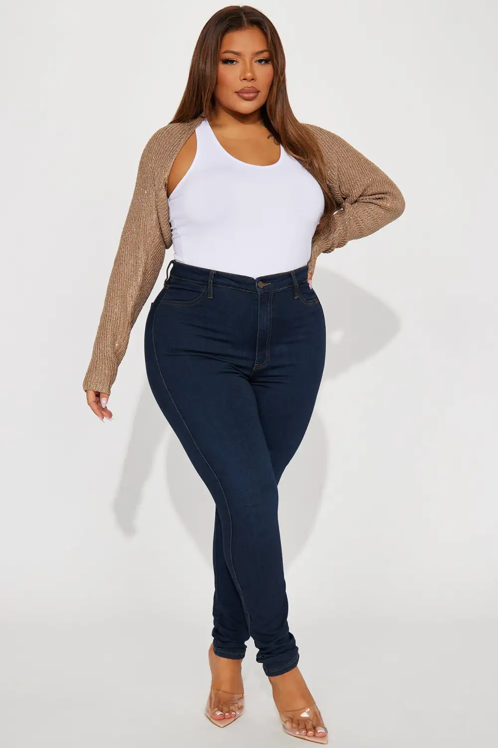 Casting Spells Shimmer Shrug Sweater - Mocha