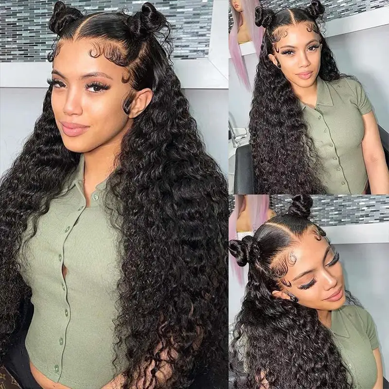 Affordable 16-34inch Sterly 13x6/7×6 Transparent Lace Deep Wave Front Wigs Natural Color/Jet Black