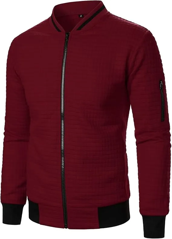 Mens Lightweight Jacket Casual Bomber Jacket Varsity Coat