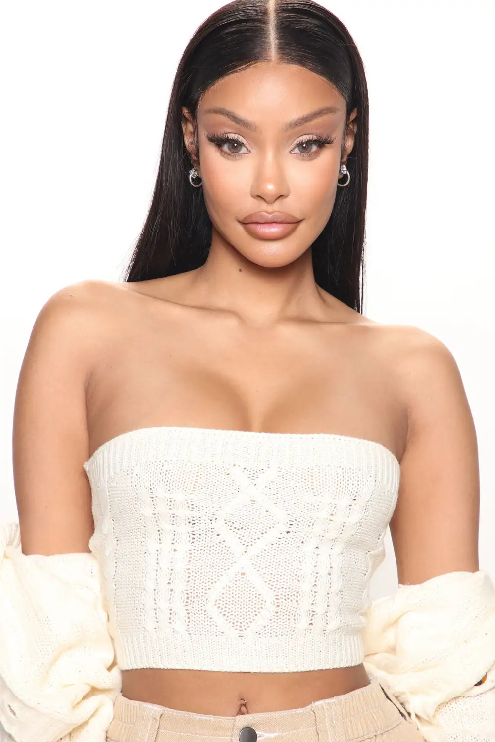 Missed You Cable Knit Sweater Set - Ivory