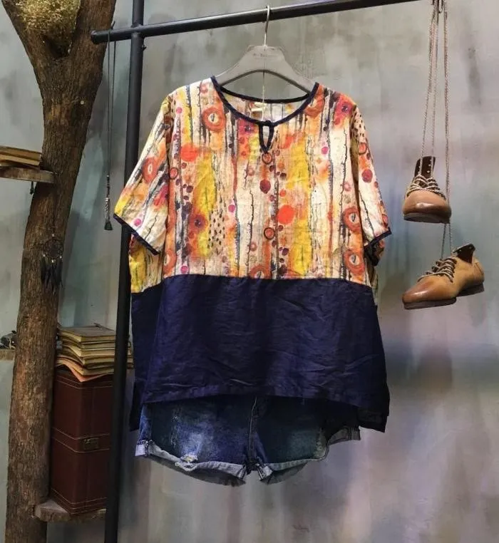 Women's casual cotton and linen tops