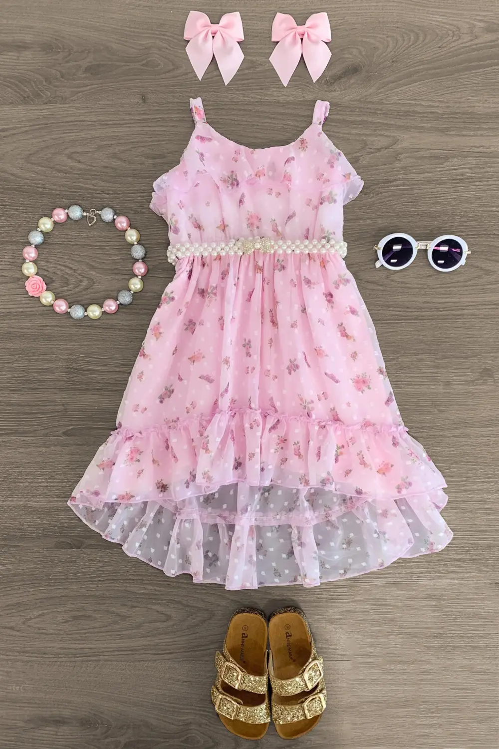 Pink Floral Hi-Low Tank Dress