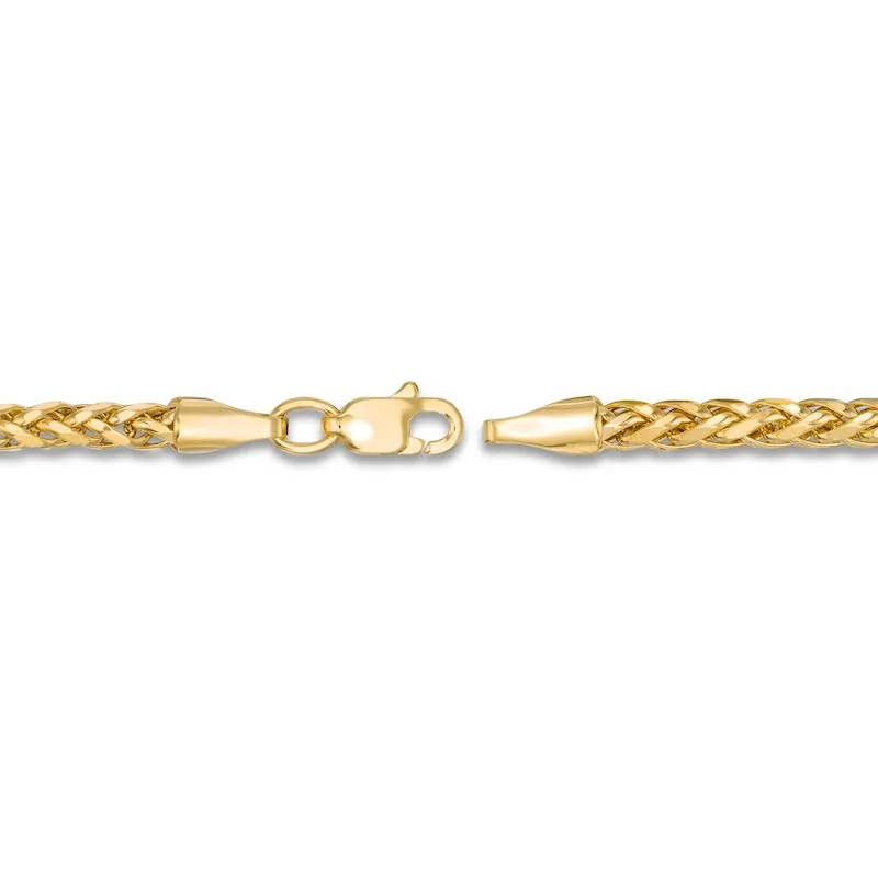 Hollow Wheat Chain Necklace 10K Yellow Gold 20