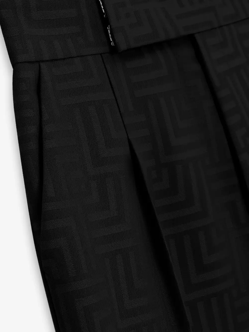 Wool Jacquard Tapered Trouser