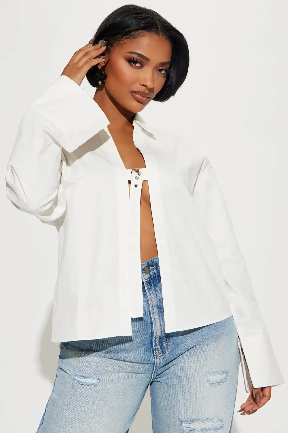 Laid Back Belted Top - White