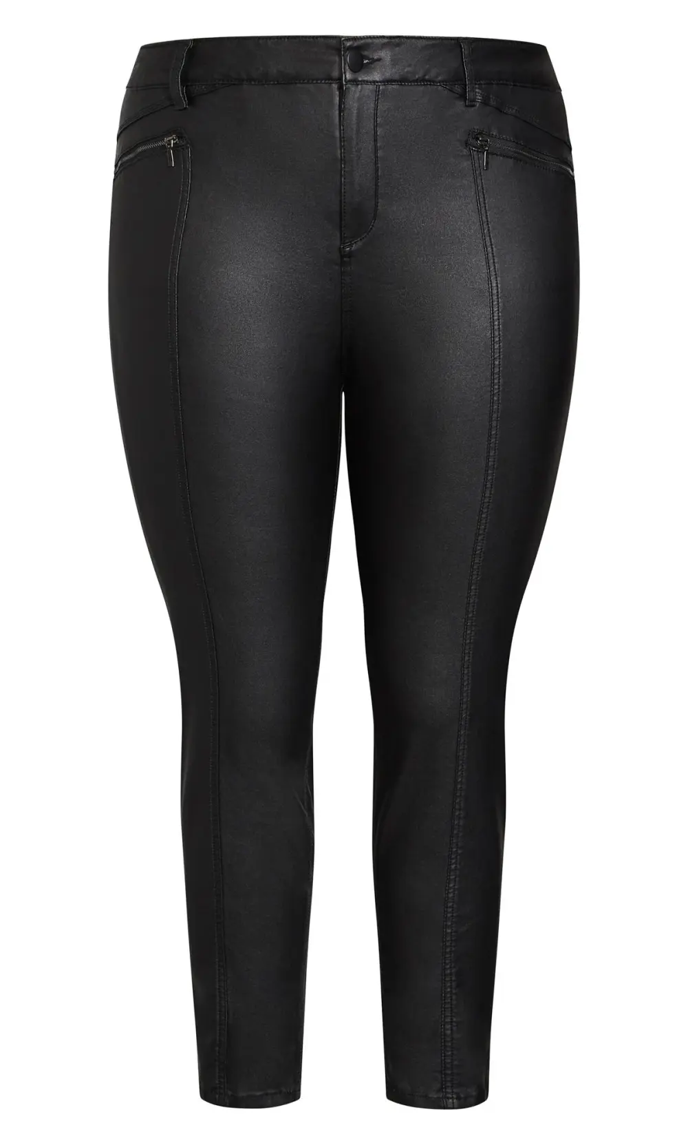Evans Black Faux Leather Jeans