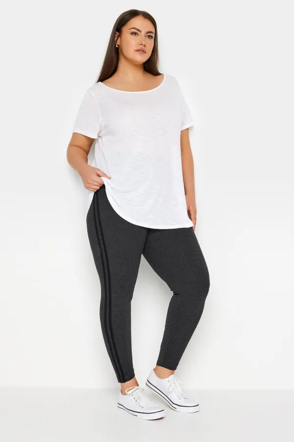 Evans Grey Stripe Legging